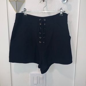 A.L.C. High waist lace up black shorts 6